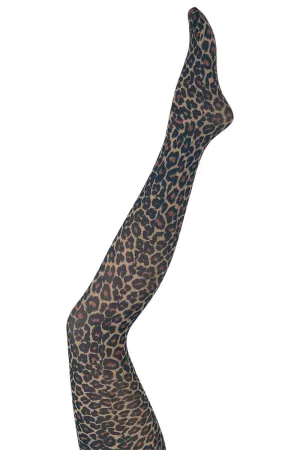 Alma Leo Tights | Natural Leo | Strømpebukser med print fra Black Clour