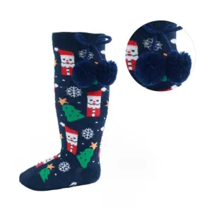 Baby Christmas Knee High Pom Pom Socks