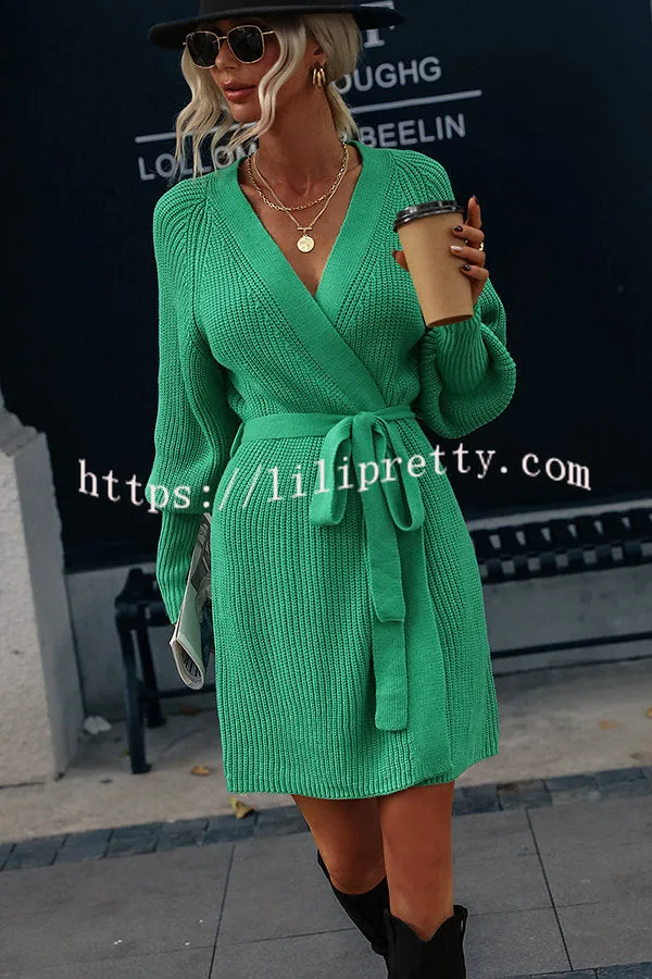 Boston Chill Tie Waist Knit Cardigan