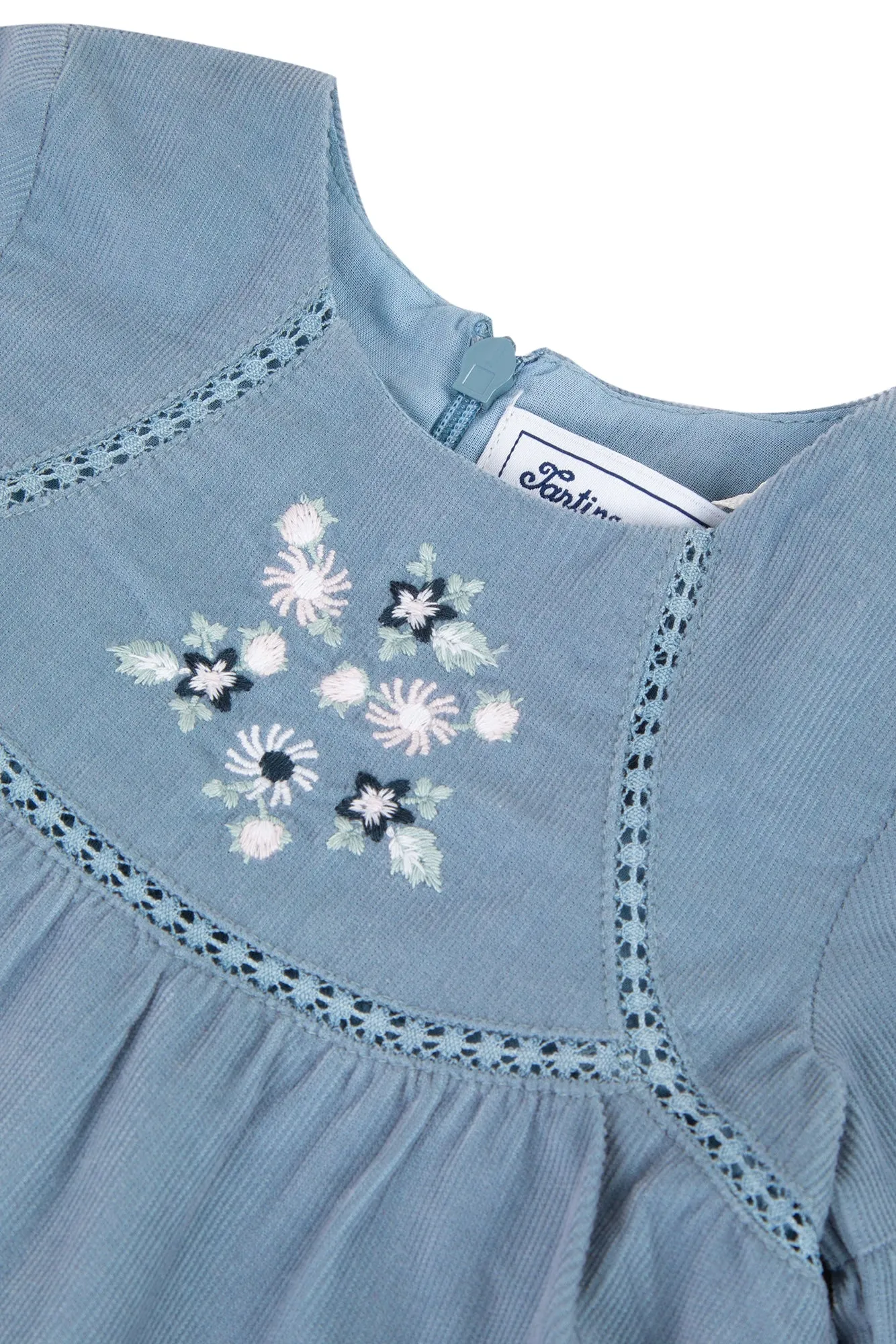 Dress - Cornflower fine-ribbed corduroy
