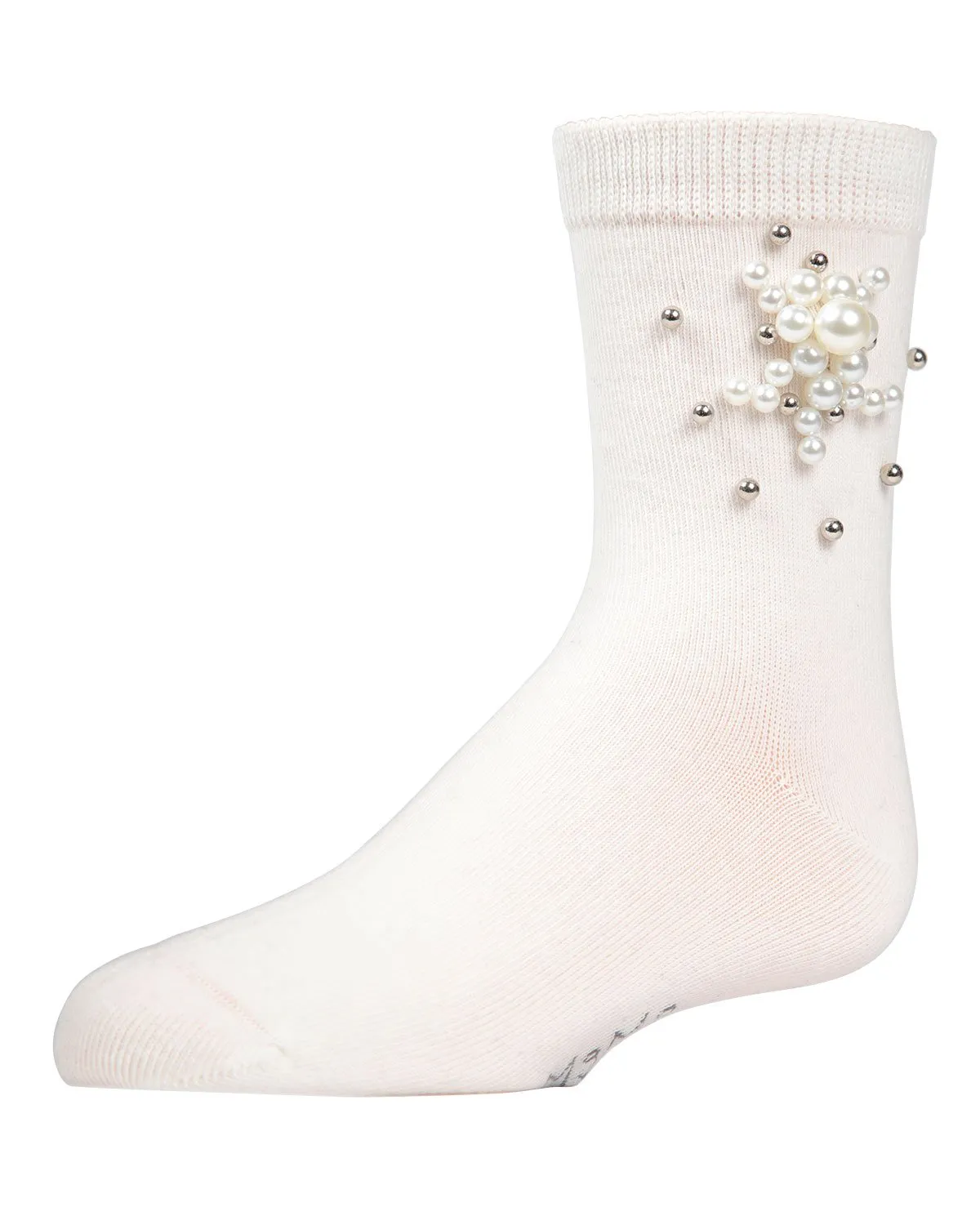 Girls' Pearl Burst Cotton Blend Crew Socks