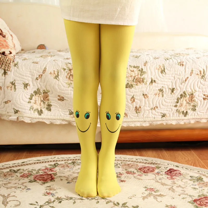 Girls Smily Face Tights