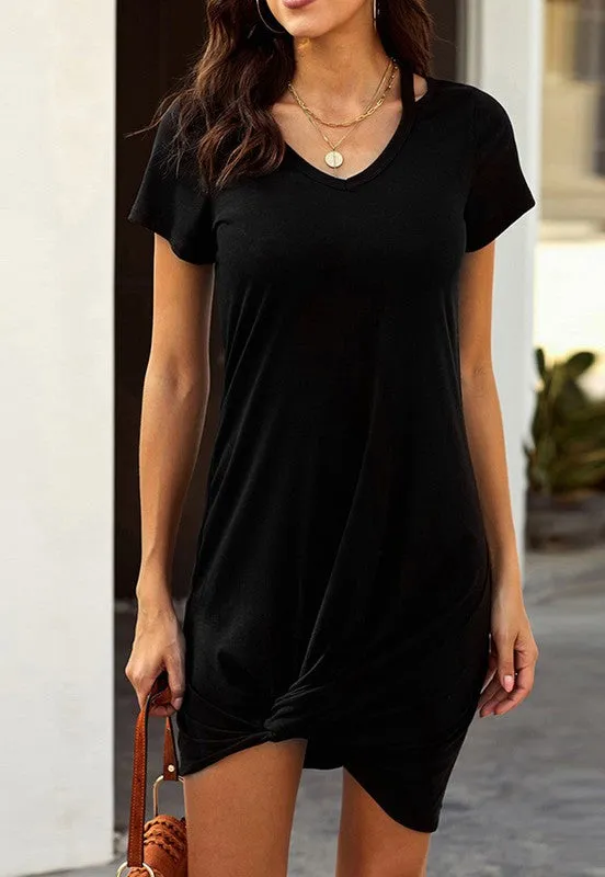 Kayla Knotted T-Shirt Dress